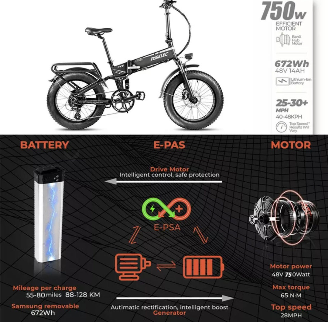 Paselec PX6 PRO Original Folding E-bike