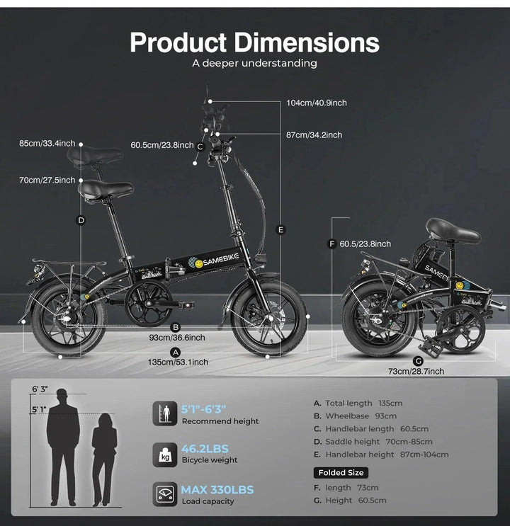 SAMEBIKE YINYU14-II Foldable Electric Bike