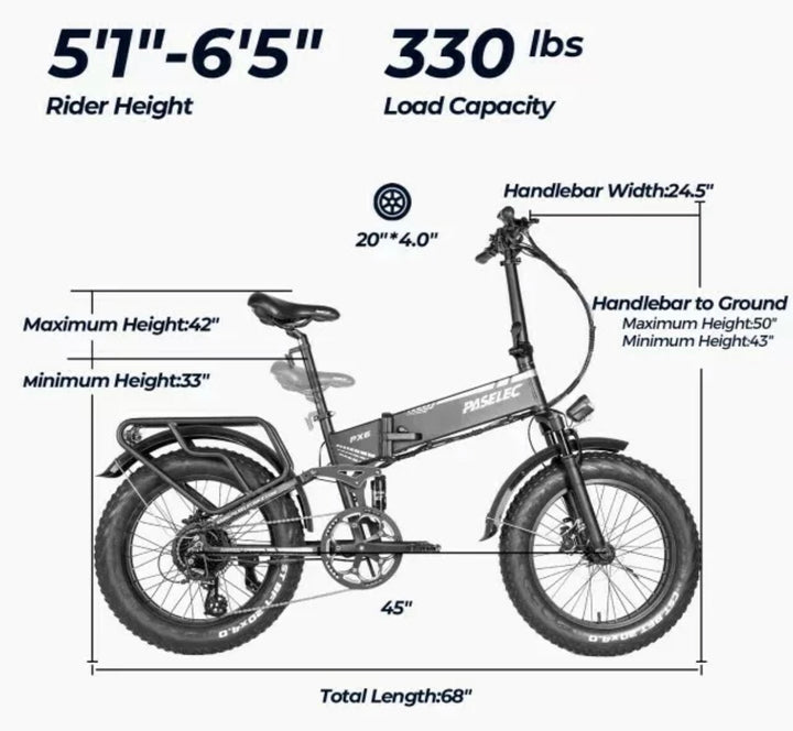 Paselec PX6 PRO Original Folding E-bike