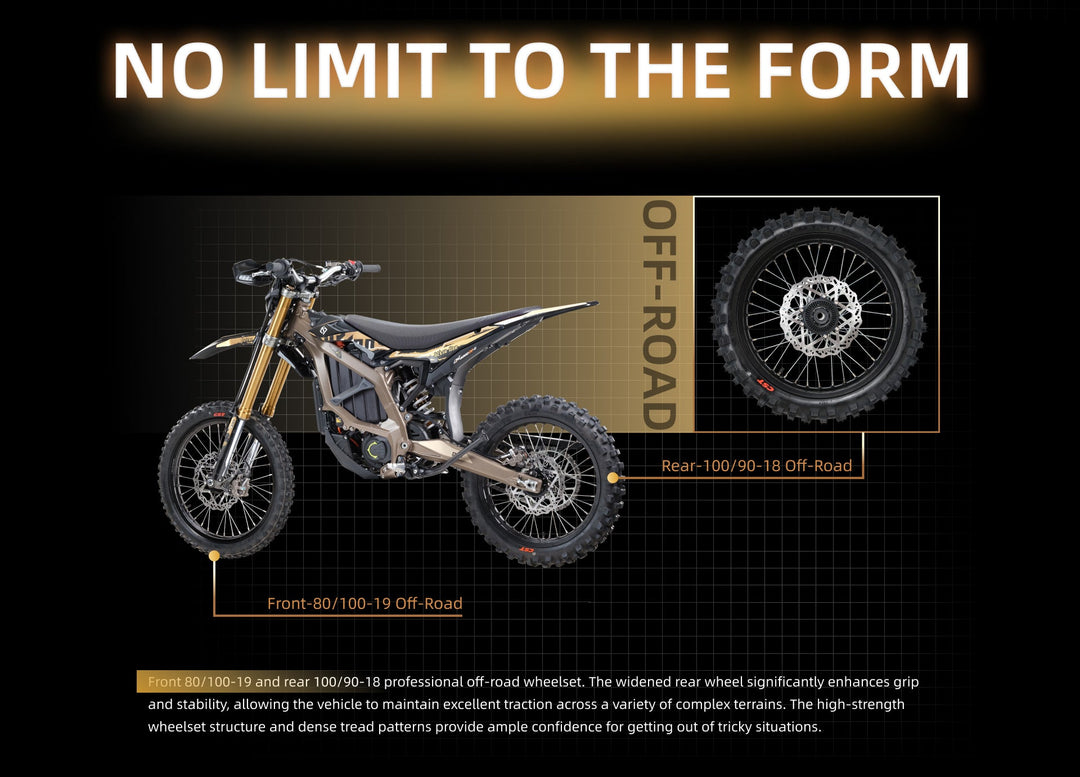 Surron Ultra Bee HP X 2026 electric dirt bike with rugged tires and sleek frame, designed for off-road riding.