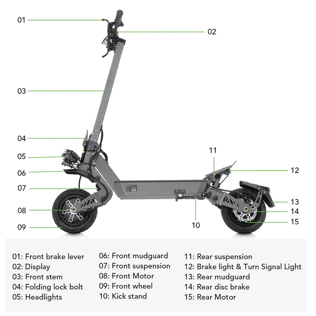 VIPCOO VS9 3600W Dual Motor Electric Scooter The Ebike Shop