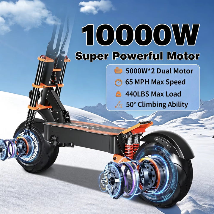 TOURSOR X8 
Urban commuting and all-terrain adult electric scooter | 60V38.8Ah 10000w dual motors for powerful power The Ebike Shop