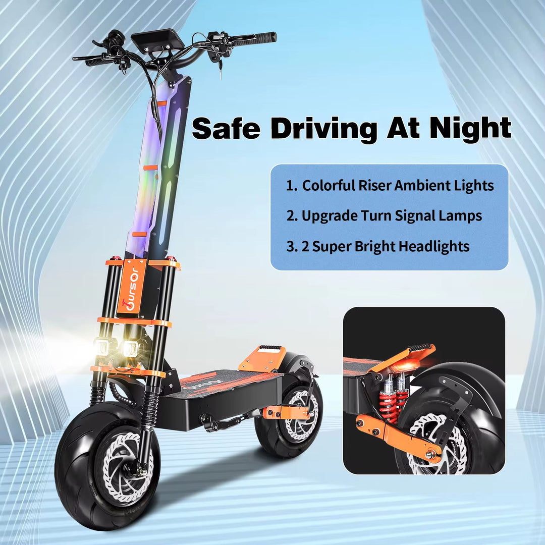 TOURSOR X8 
Urban commuting and all-terrain adult electric scooter | 60V38.8Ah 10000w dual motors for powerful power The Ebike Shop