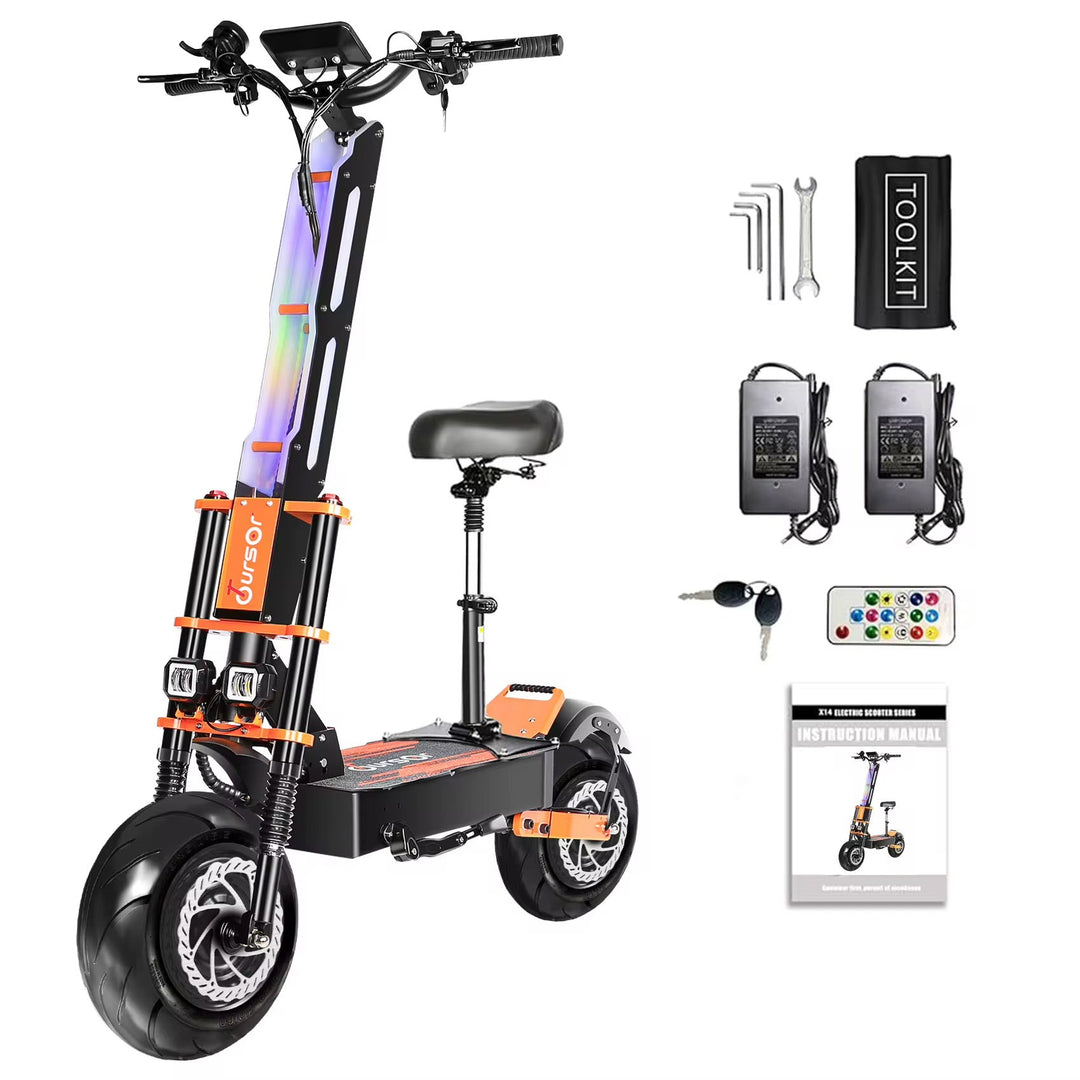 TOURSOR X8 
Urban commuting and all-terrain adult electric scooter | 60V38.8Ah 10000w dual motors for powerful power The Ebike Shop