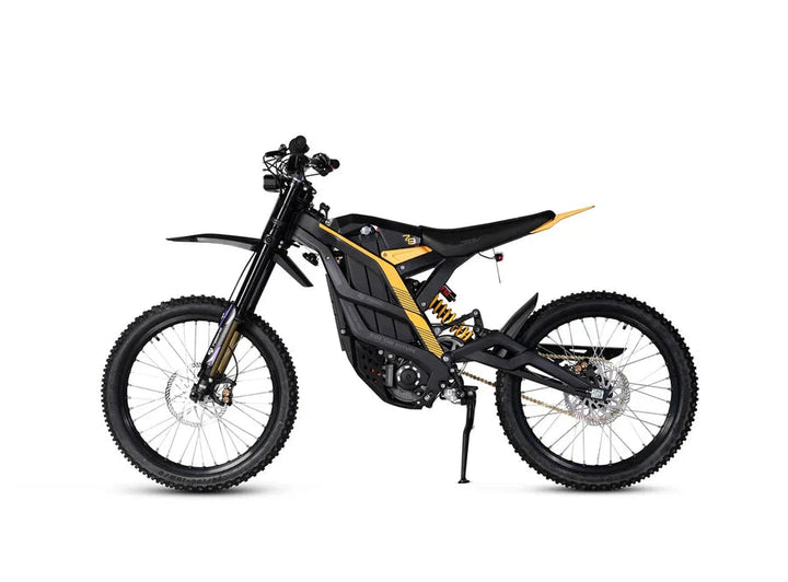 Black Falcon Pro electric bike by The Ebike Shop with sleek frame and large tires, ready for urban and off-road riding.