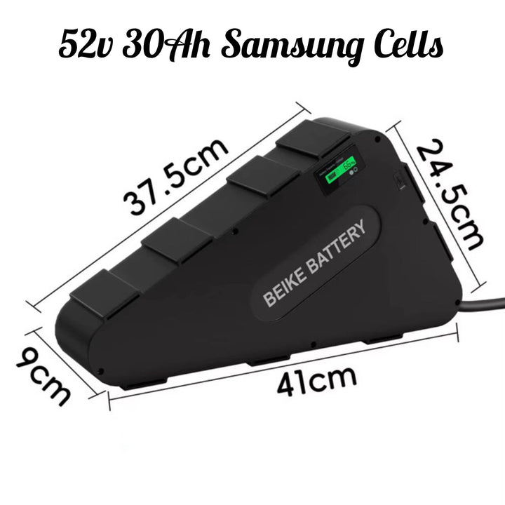 52V 2000W ebike conversion kit battery from The Ebike Shop, showing a high-capacity electric bike battery with mounting hardware.