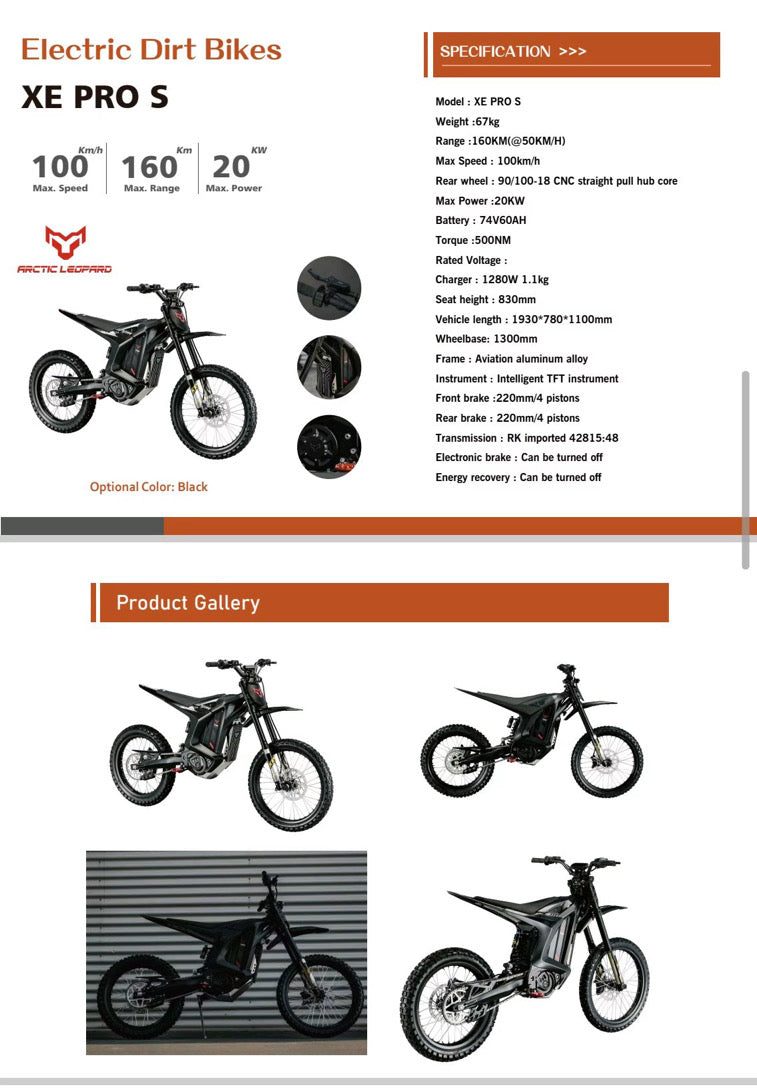 Off-road Arctic Leopard XE PRO S electric bike with rugged tires and sleek frame, designed for off-road adventure.