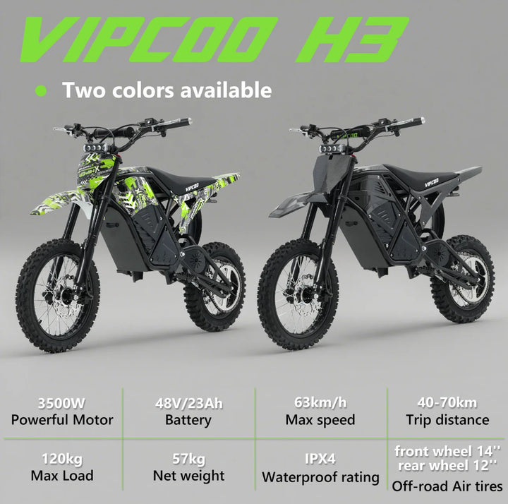 VIPCOO H3 ELECTRIC DIRT BIKE