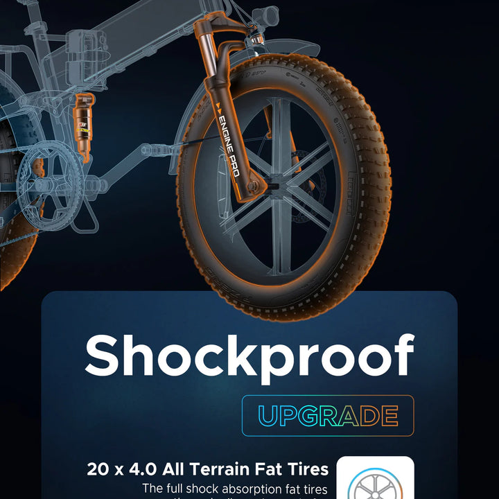 ENGWE ENGINE PRO Electric Bike 1000W 12KM Full Suspension Foldable E-bike